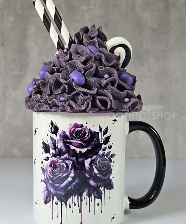 Bleeding Purple Roses Gothic Mug