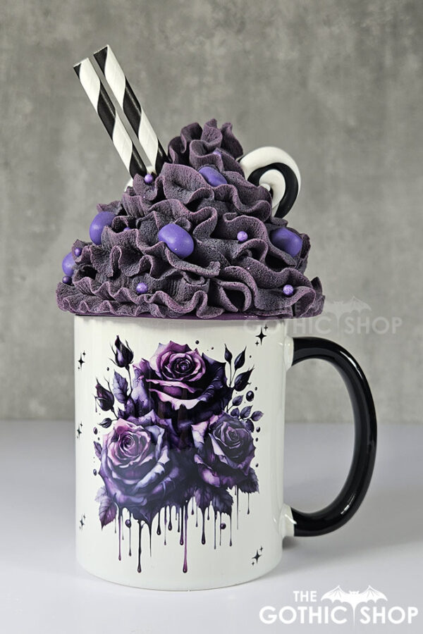 Bleeding Purple Roses Gothic Mug