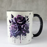 Bleeding Purple Roses Gothic Mug