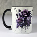 Bleeding Purple Roses Gothic Mug