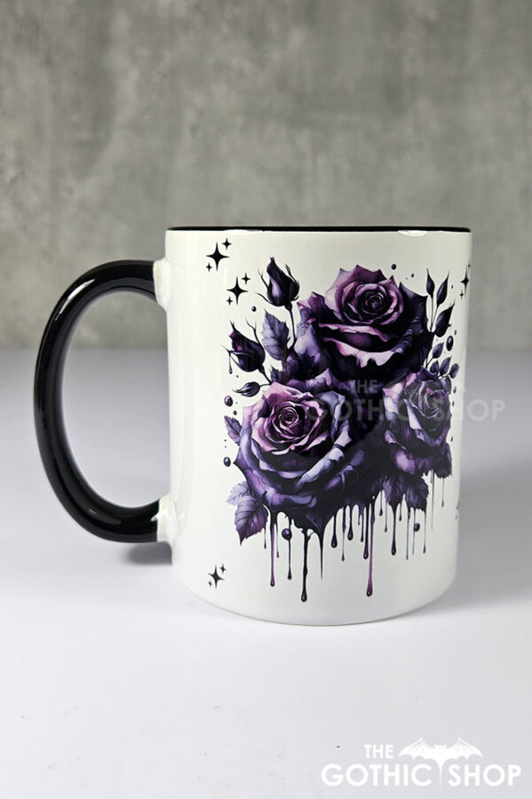 Bleeding Purple Roses Gothic Mug