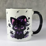 Witch's Black Cat and Ghosts Gothic Mug