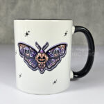 Pumpkin Purple Orange Moth Halloween Gothic Mug