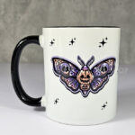 Pumpkin Purple Orange Moth Halloween Gothic Mug