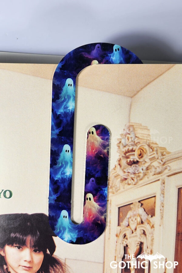 Ghosts Gothic Print Metal Giant Paperclip Bookmark