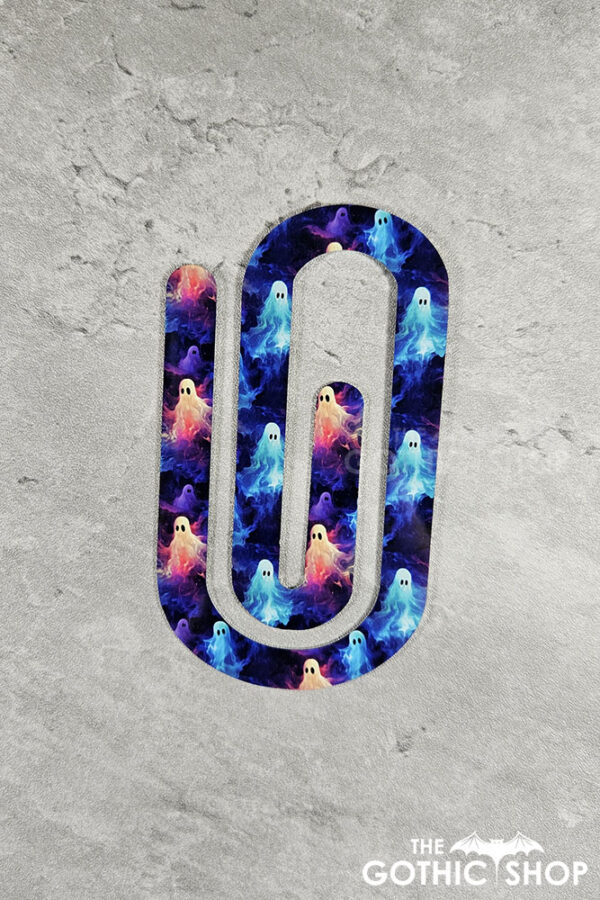 Ghosts Gothic Print Metal Giant Paperclip Bookmark