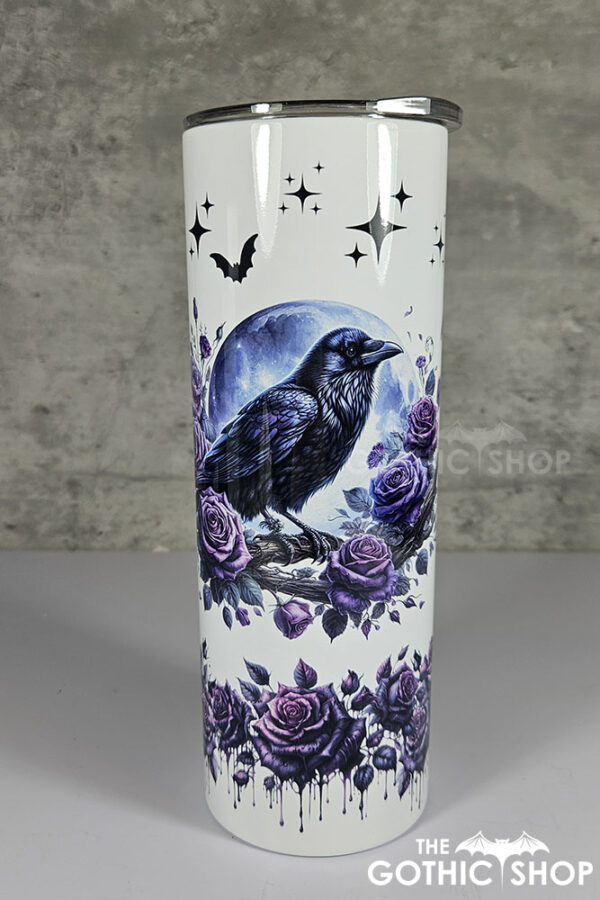 Raven & Purple Roses Gothic 20oz Straight Tumbler