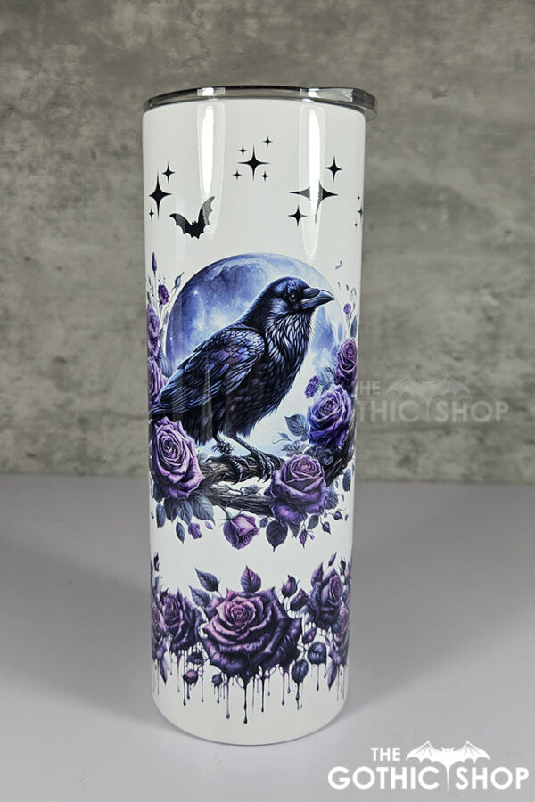 Raven & Purple Roses Gothic 20oz Straight Tumbler