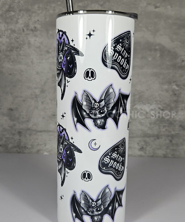 Stay Spooky Purple Bats & Planchetters Halloween 20oz Straight Tumbler