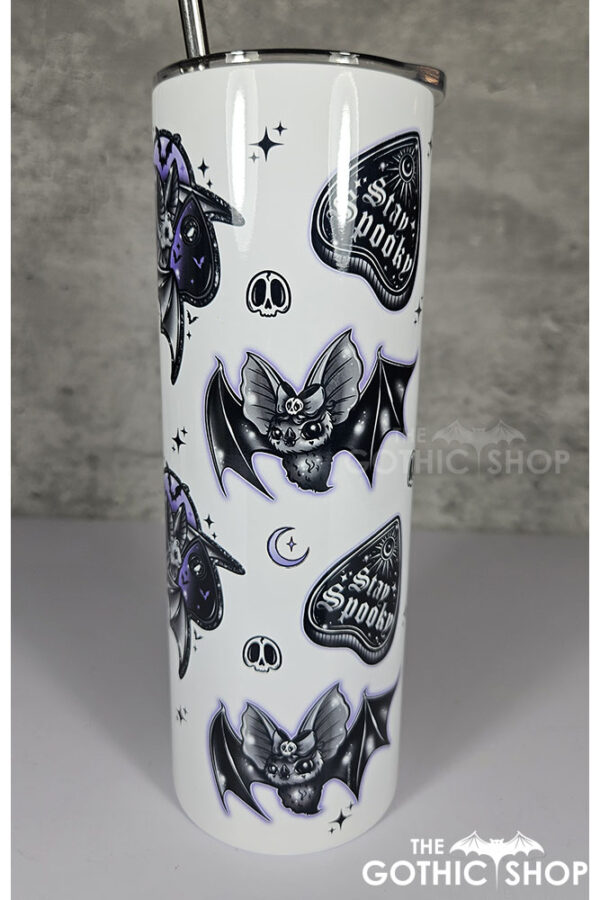 Stay Spooky Purple Bats & Planchetters Halloween 20oz Straight Tumbler