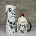Rock On Skull & Metal Horns 20oz Straight Tumbler and mug