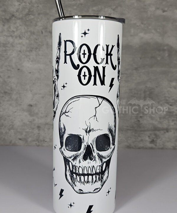 Rock On Skull & Metal Horns 20oz Straight Tumbler