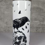 Raven & Skull Gothic Print 20oz Straight Tumbler V1