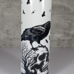 Raven & Skull Gothic Print 20oz Straight Tumbler V1