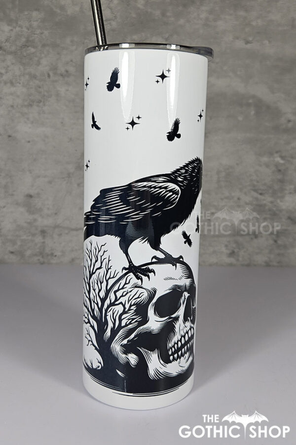 Raven & Skull Gothic Print 20oz Straight Tumbler V1