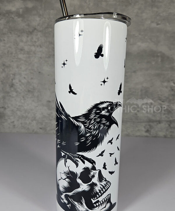 Raven & Skull Gothic Print 20oz Straight Tumbler V2