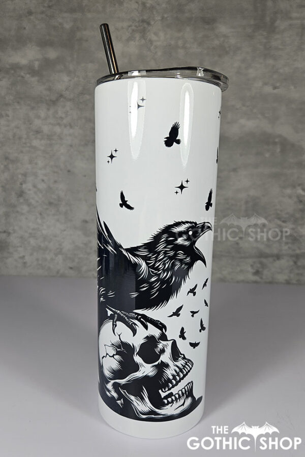 Raven & Skull Gothic Print 20oz Straight Tumbler V2