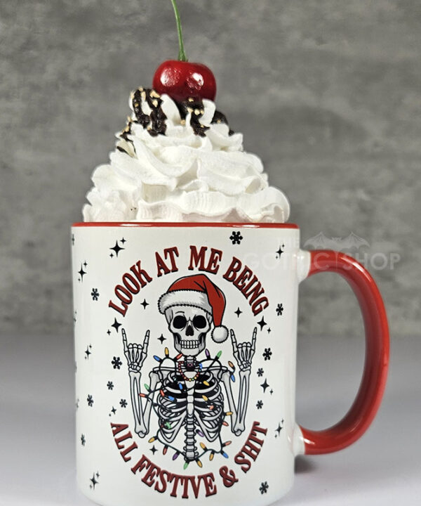 Skeleton Festive & Sh*t Christmas Gothic Mug