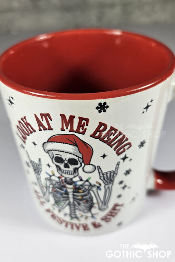 Skeleton Festive & Sh*t Christmas Gothic Mug
