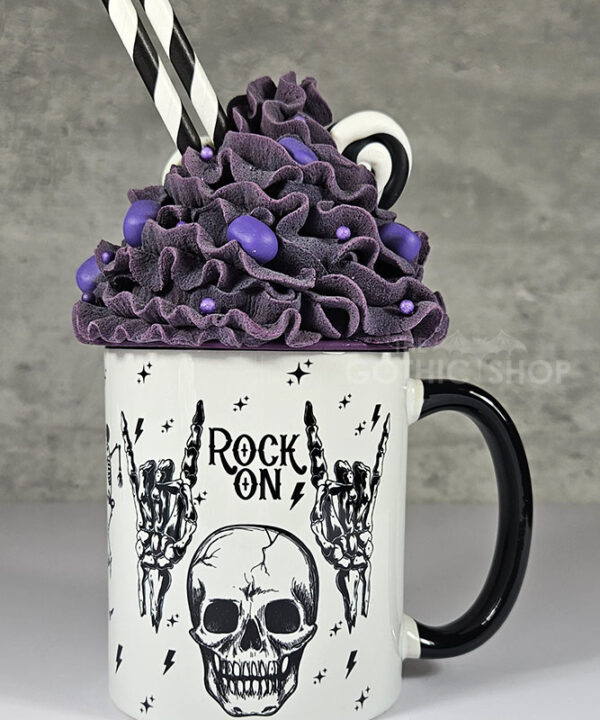 Rock On Skull & Metal Horns Gothic Mug