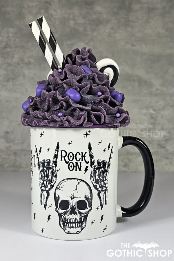 Rock On Skull & Metal Horns Gothic Mug