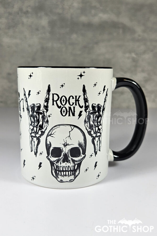 Rock On Skull & Metal Horns Gothic Mug