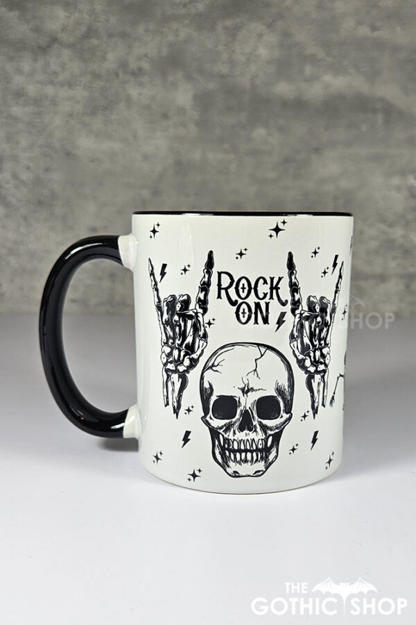 Rock On Skull & Metal Horns Gothic Mug