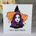 Beatrice Witch with Ombre Purple Hair Wicked Birthday Card