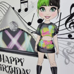 Festival Girl Green Hair Birthday Gothic Greetings Card