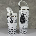 Only a Matter of Time Grim Reaper 30oz and 20oz Gothic Travel Tumbler
