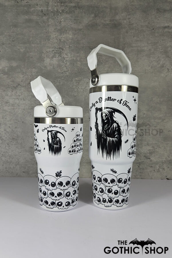 Only a Matter of Time Grim Reaper 30oz and 20oz Gothic Travel Tumbler