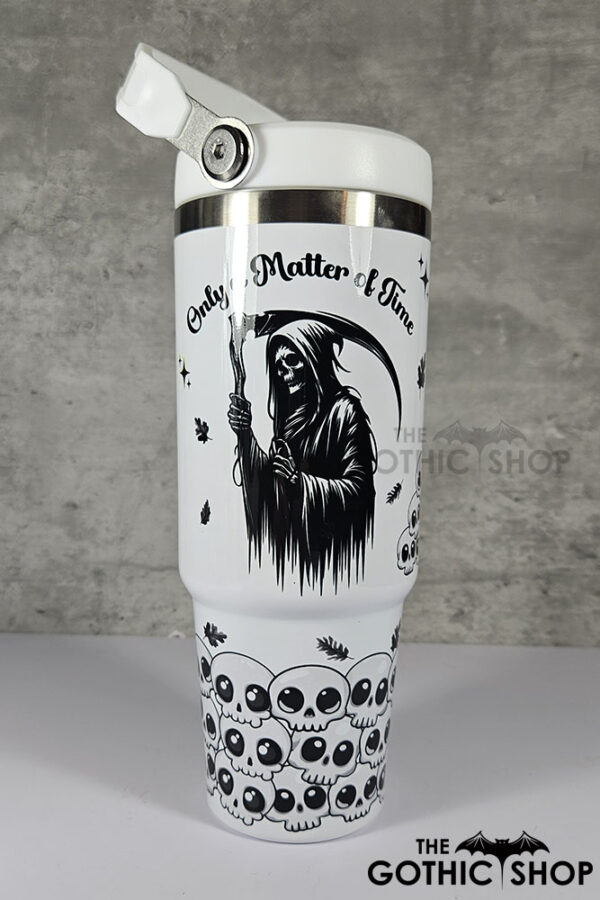 Only a Matter of Time Grim Reaper 30oz Gothic Travel Tumbler