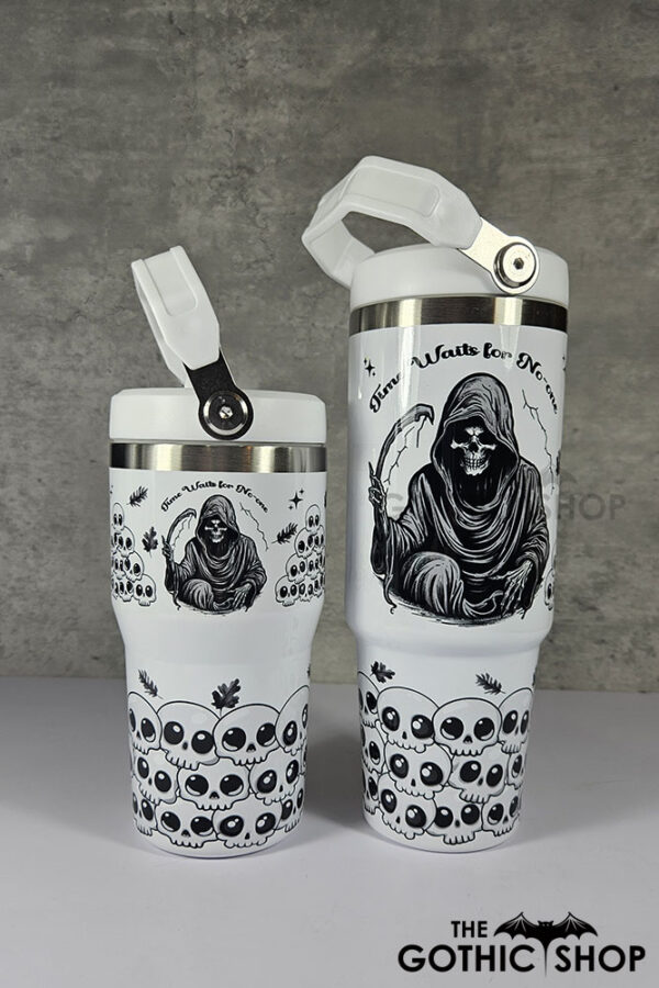 Time Waits for No-one Grim Reaper 30oz AND 20oz Gothic Travel Tumbler