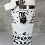 Only a Matter of Time Grim Reaper 20oz Gothic White Travel Tumbler