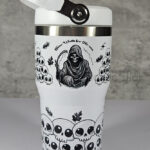 Time Waits for No-one Grim Reaper 20oz Gothic White Travel Tumbler