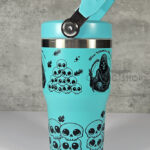 Time Waits for No-one Grim Reaper 20oz Gothic Turquoise Travel Tumbler