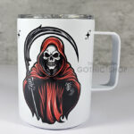 Red Grim Reaper 12oz Gothic Mug with Lid