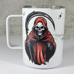 Red Grim Reaper 12oz Gothic Mug with Lid