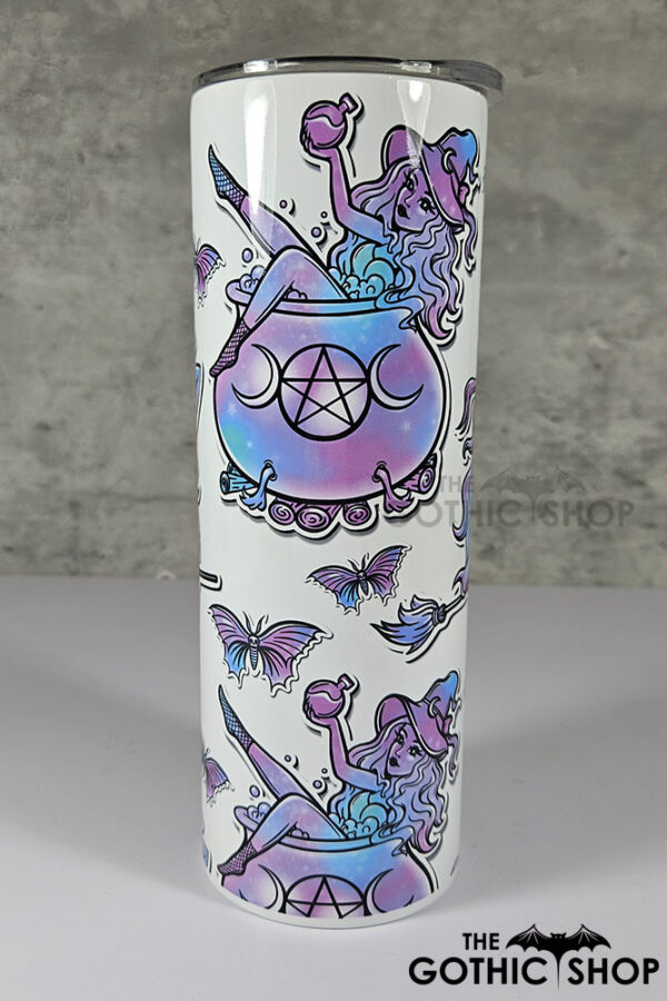 Pastel Witches in Cauldrons 3D Effect 20oz Straight Tumbler