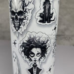 Gothic Sketches Purple Halloween 3D Sticker Effect 20oz Straight Tumbler