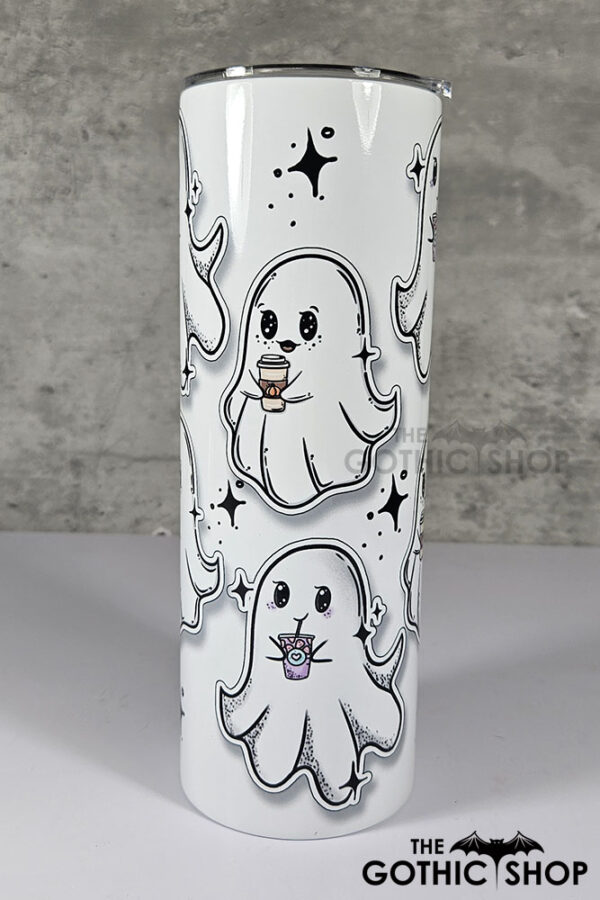 Ghostie Ghostbucks Halloween 3D Sticker Effect 20oz Straight Tumbler