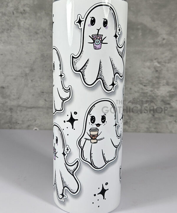 Ghostie Ghostbucks Halloween 3D Sticker Effect 20oz Straight Tumbler