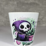 Love Plants Purple Grim Reaper Gothic Halloween Small Plant Pot