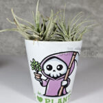 Love Plants Light Purple Grim Reaper Gothic Halloween Small Plant Pot