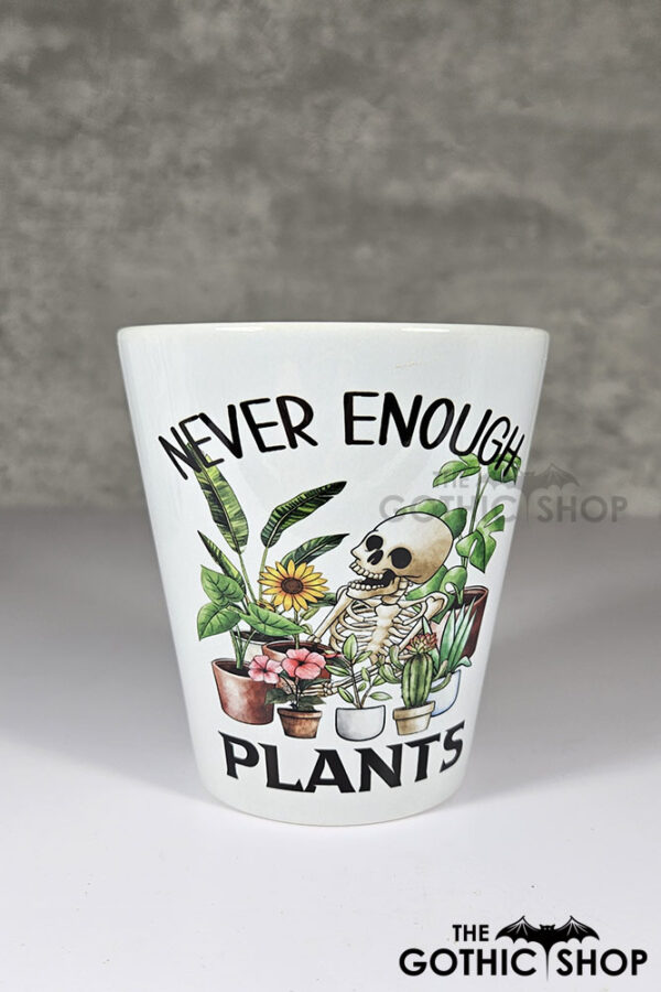 Never Enough Plants Skeleton Gothic Halloween Small Plant Pot