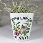 Never Enough Plants Skeleton Gothic Halloween Small Plant Pot