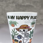 In My Happy Place Skeleton Gothic Halloween Small Plant Pot