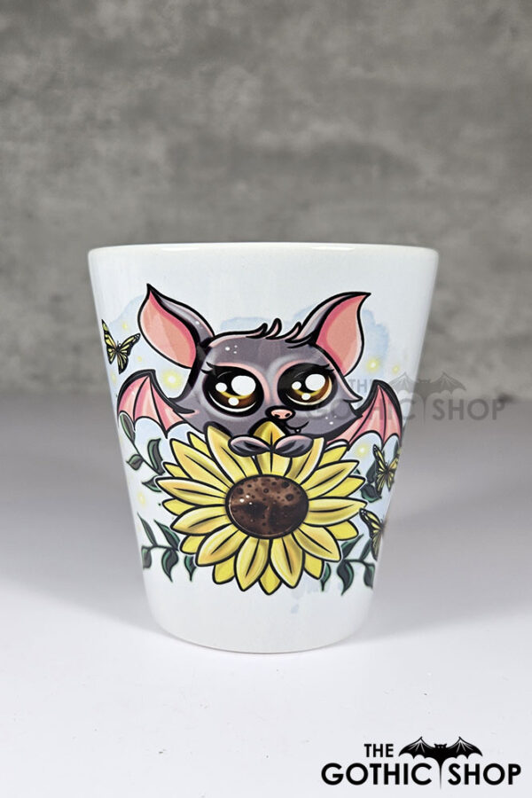 Sunflower Bat Gothic Halloween Small Plant Pot