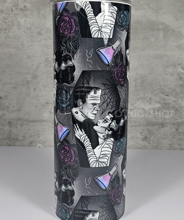 Frankenstein & Bride Grey Coffin Gothic 20oz Straight Tumbler