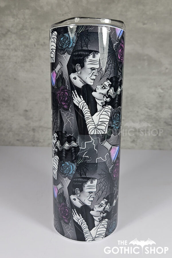 Frankenstein & Bride Grey Coffin Gothic 20oz Straight Tumbler
